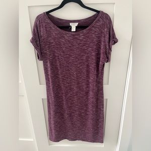 LOFT Outlet Lounge Size M Purple Short Sleeve T-Shirt Dress